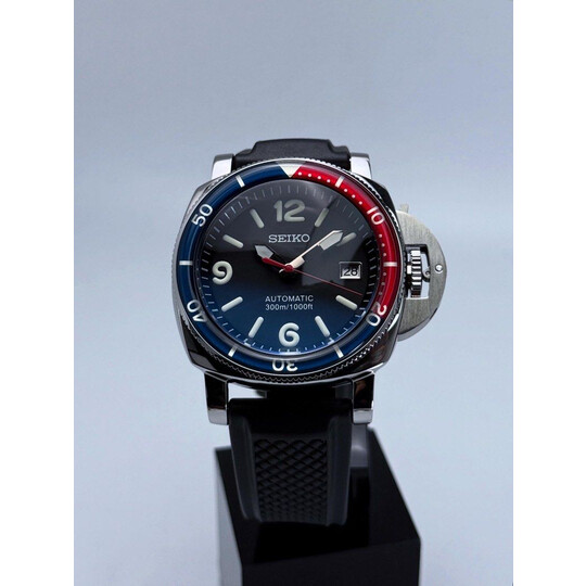 Custom Seiko Mod • Resin Pepsi PAM Diver Submersible Automatic • 42mm